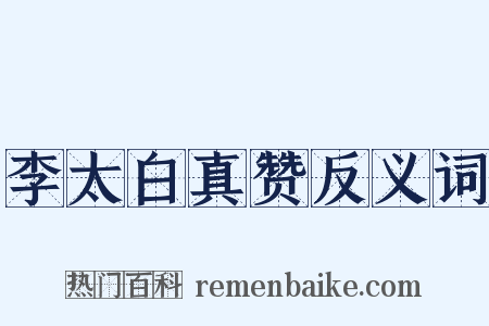 李太白真赞反义词是什么意思的图片